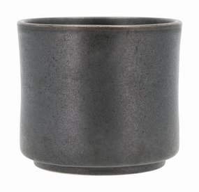 Villa Collection Leer Flowerpot ? 15 X 13 Cm, Black Metallic dried green plant  