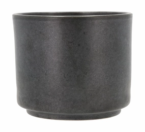 Villa Collection Leer Flowerpot ? 17 X 15 Cm, Black Metallic dried green plant  