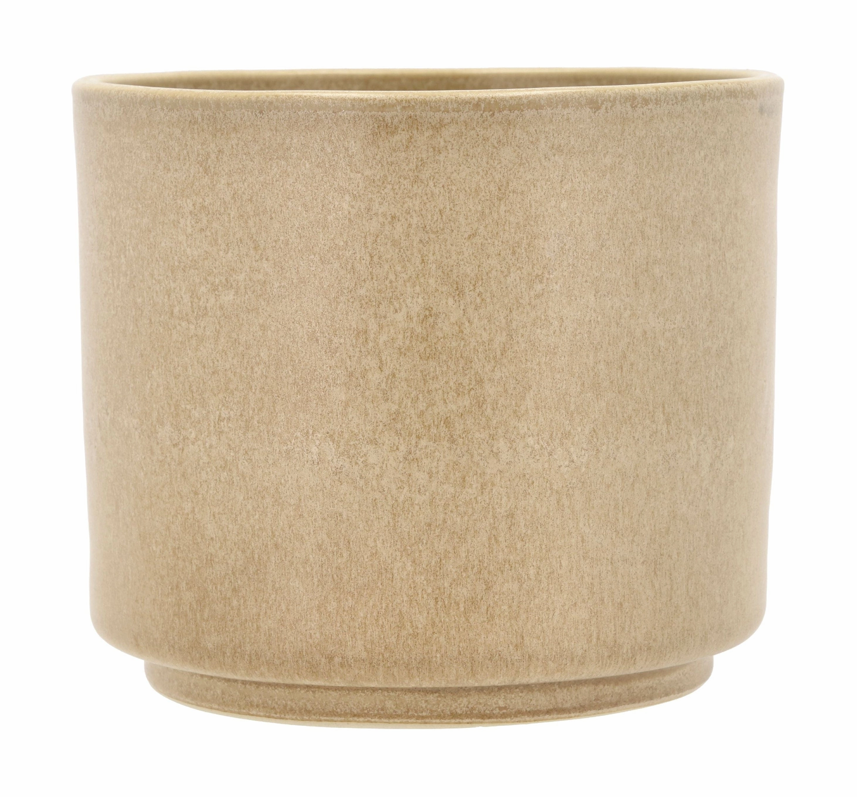 Villa Collection Leer Flowerpot ? 17 X 15 Cm, Cream dried green plant  