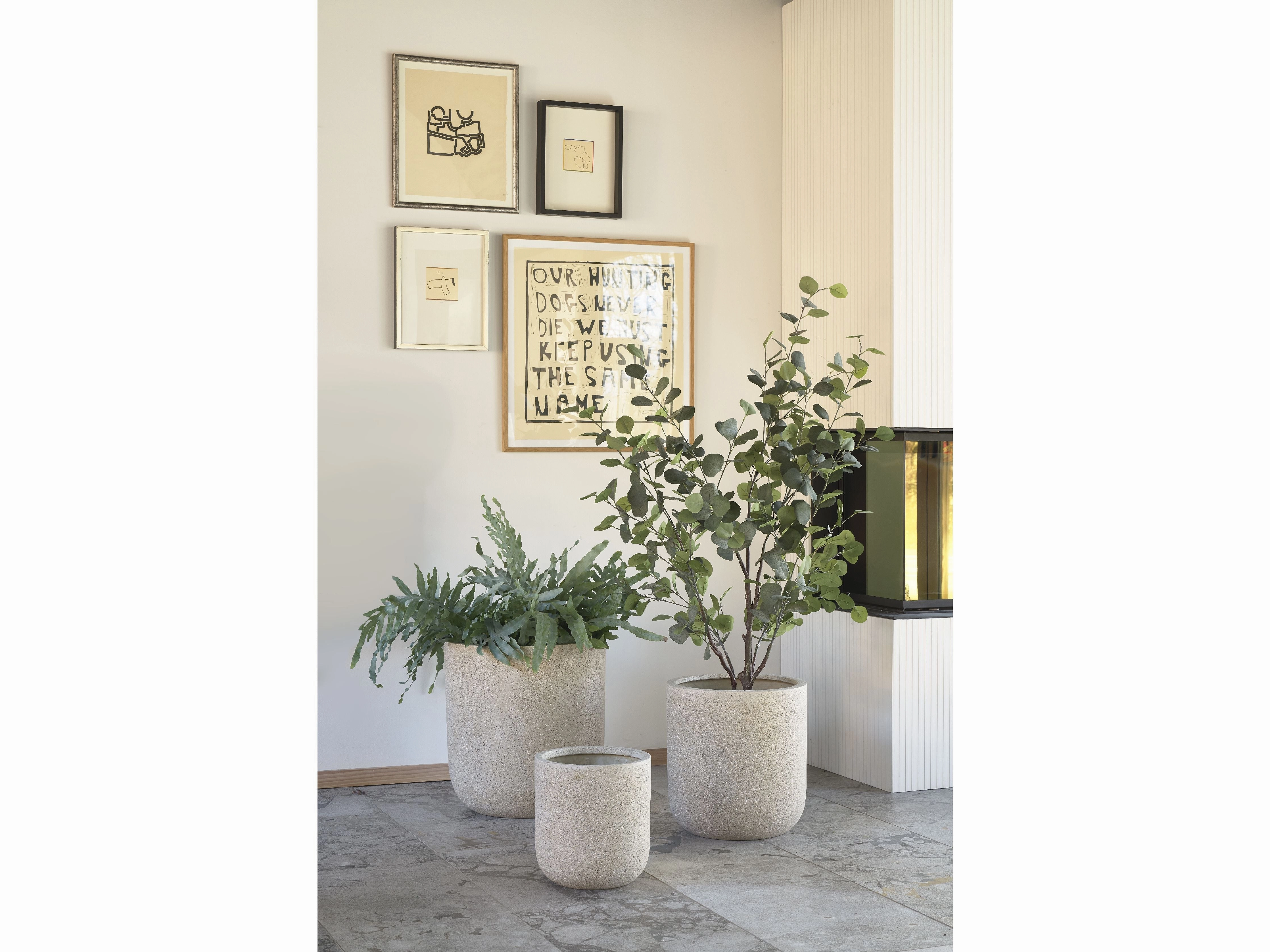 Villa Collection Thum Plant Pot 2 Pcs Nature ?x H 27/37x29/39