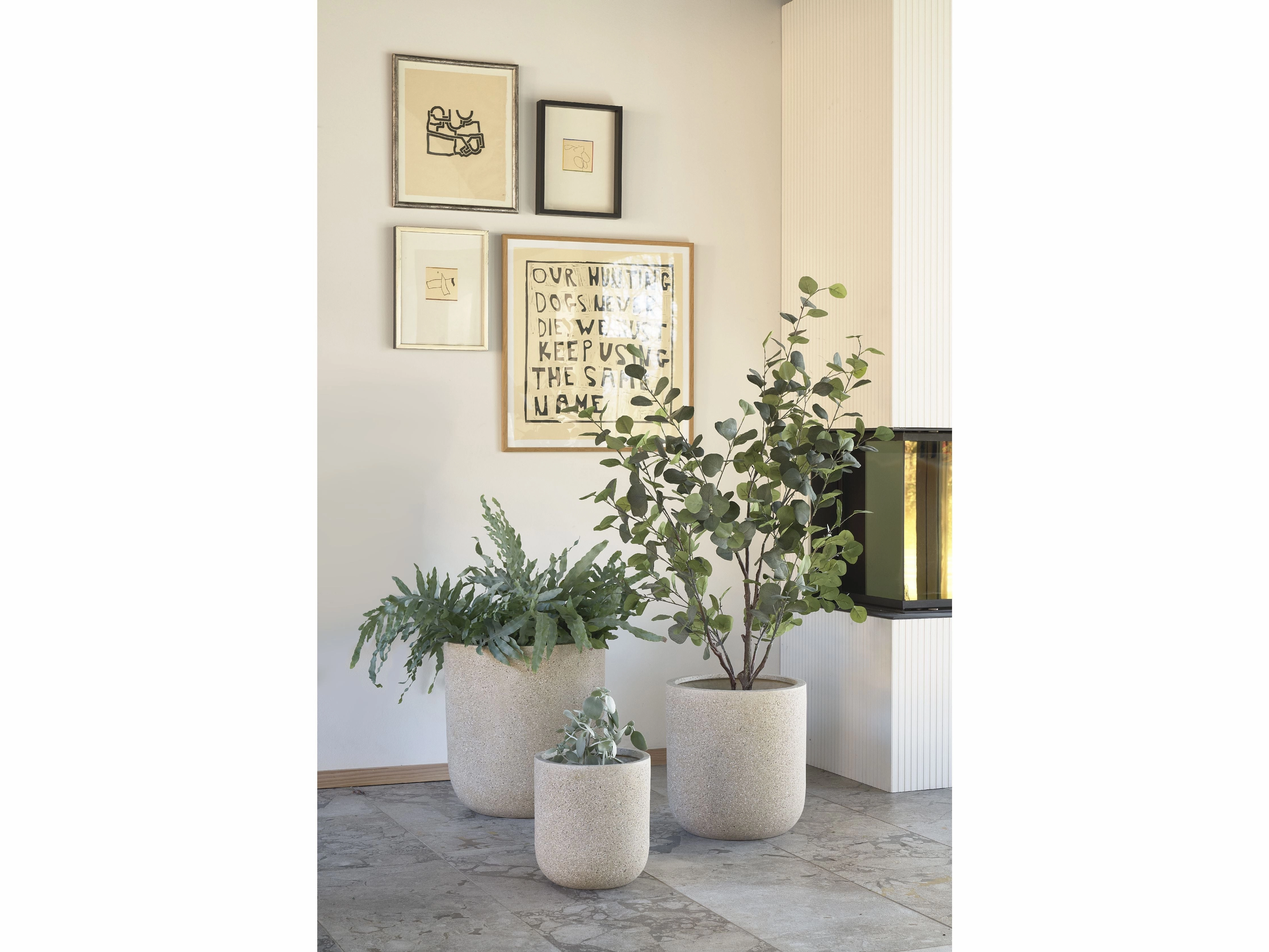 Villa Collection Thum Plant Pot 2 Pcs Nature ?x H 27/37x29/39