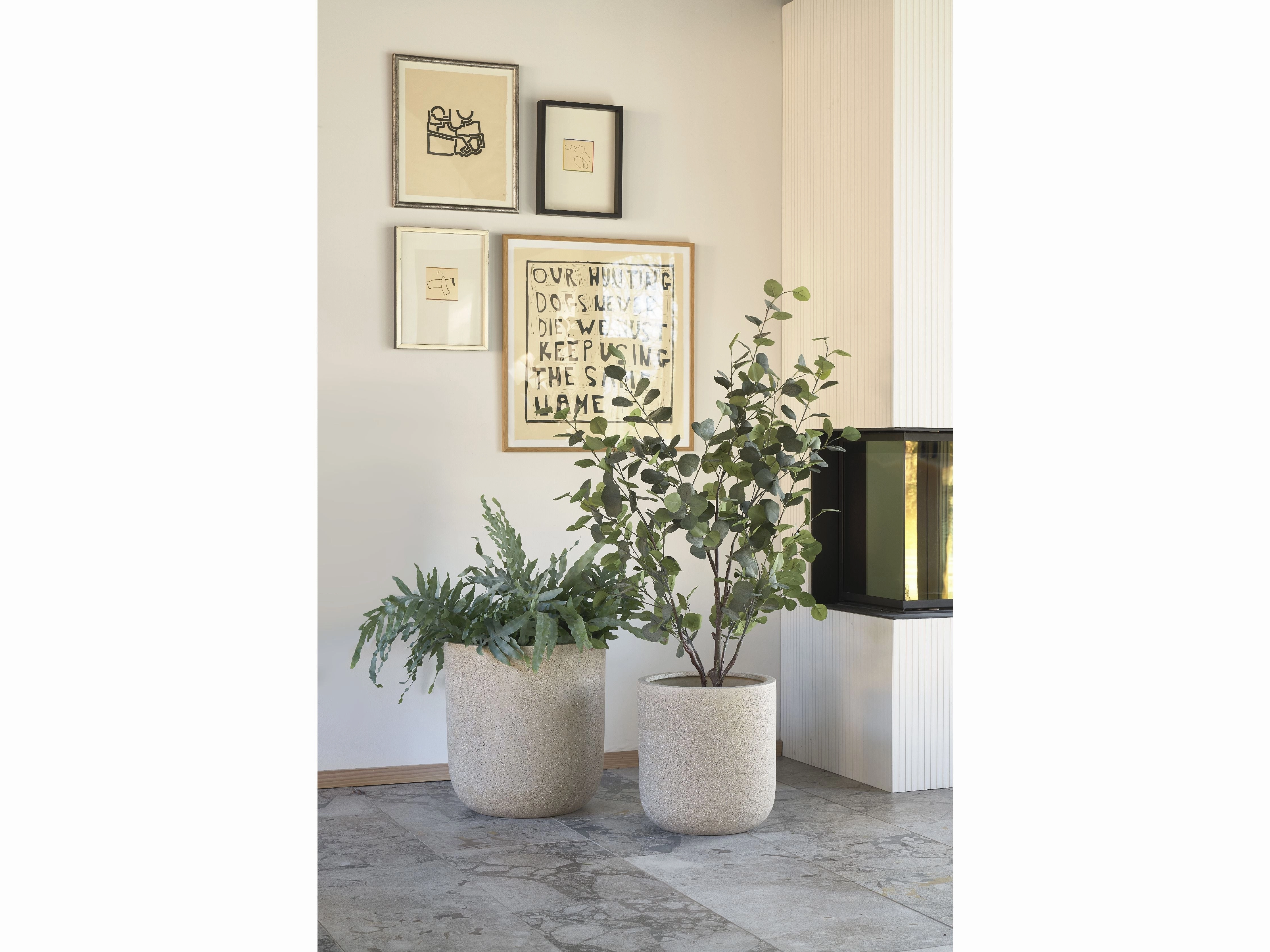Villa Collection Thum Plant Pot 2 Pcs Nature ?x H 27/37x29/39