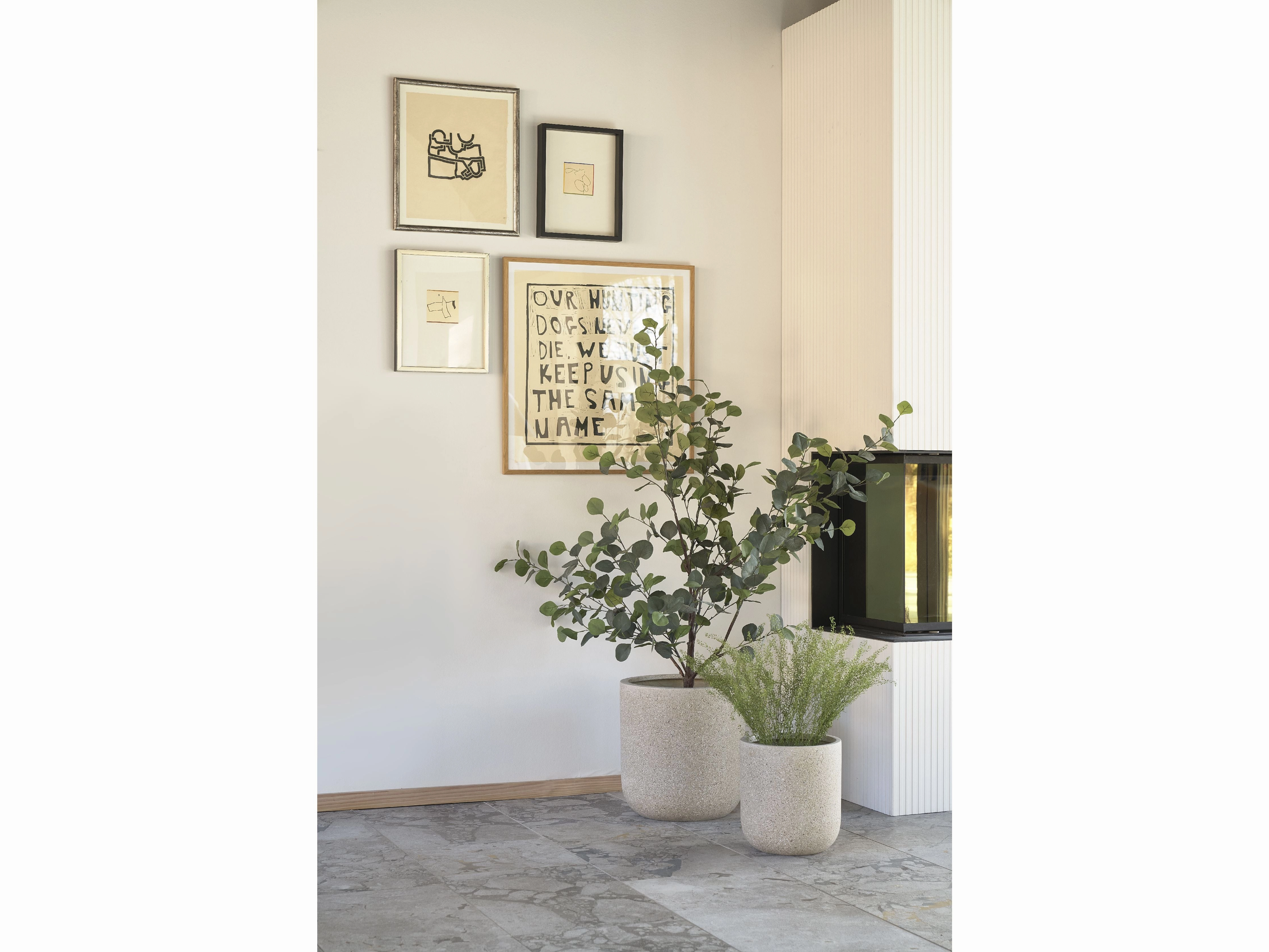 Villa Collection Thum Plant Pot 2 Pcs Nature ?x H 37/45x39/47