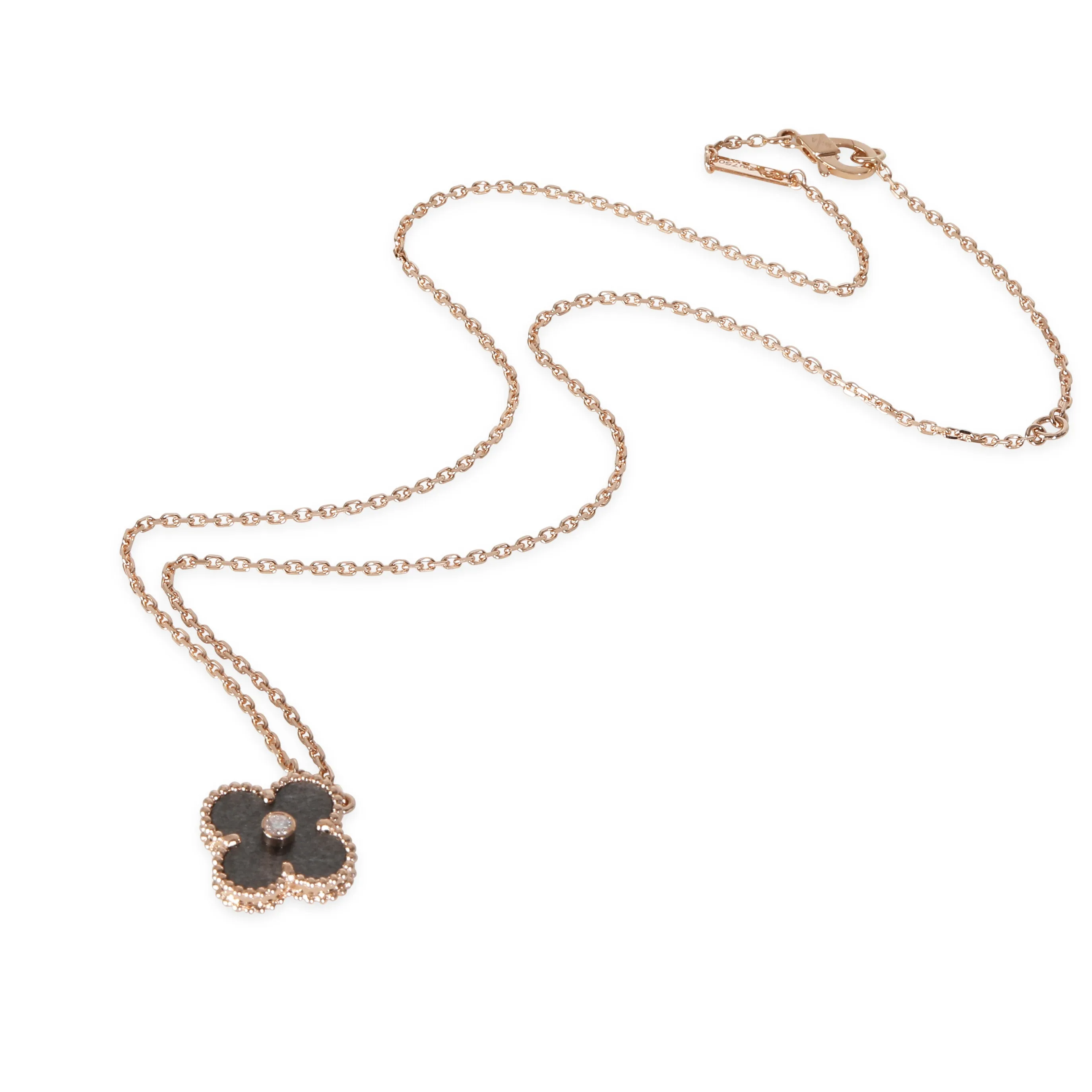 Vintage Alhambra Limited Edition Pendant With Obsidian
