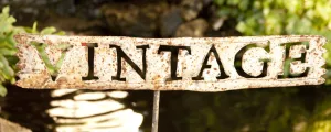 Vintage Sign with Removable Stake dried flower branch  