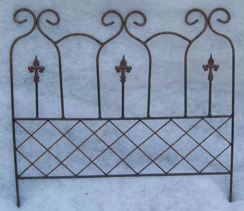 Vintage Style Fence X's & 3 Finial Fence Outdoor Edging dried flower branch  
