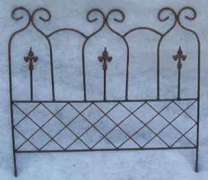 Vintage Style Fence X's & 3 Finial Fence Outdoor Edging dried flower branch  