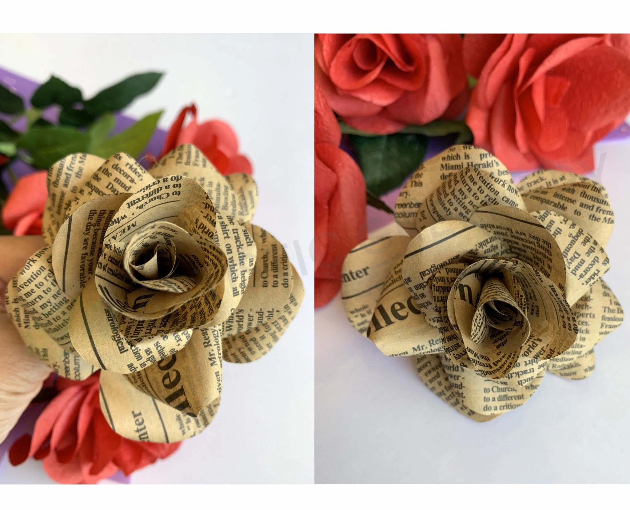 Vintage Paper Flower Stem / Buttonhole (made-to-order) indoor houseplants  