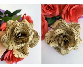 Vintage Paper Flower Stem / Buttonhole (made-to-order) indoor houseplants  