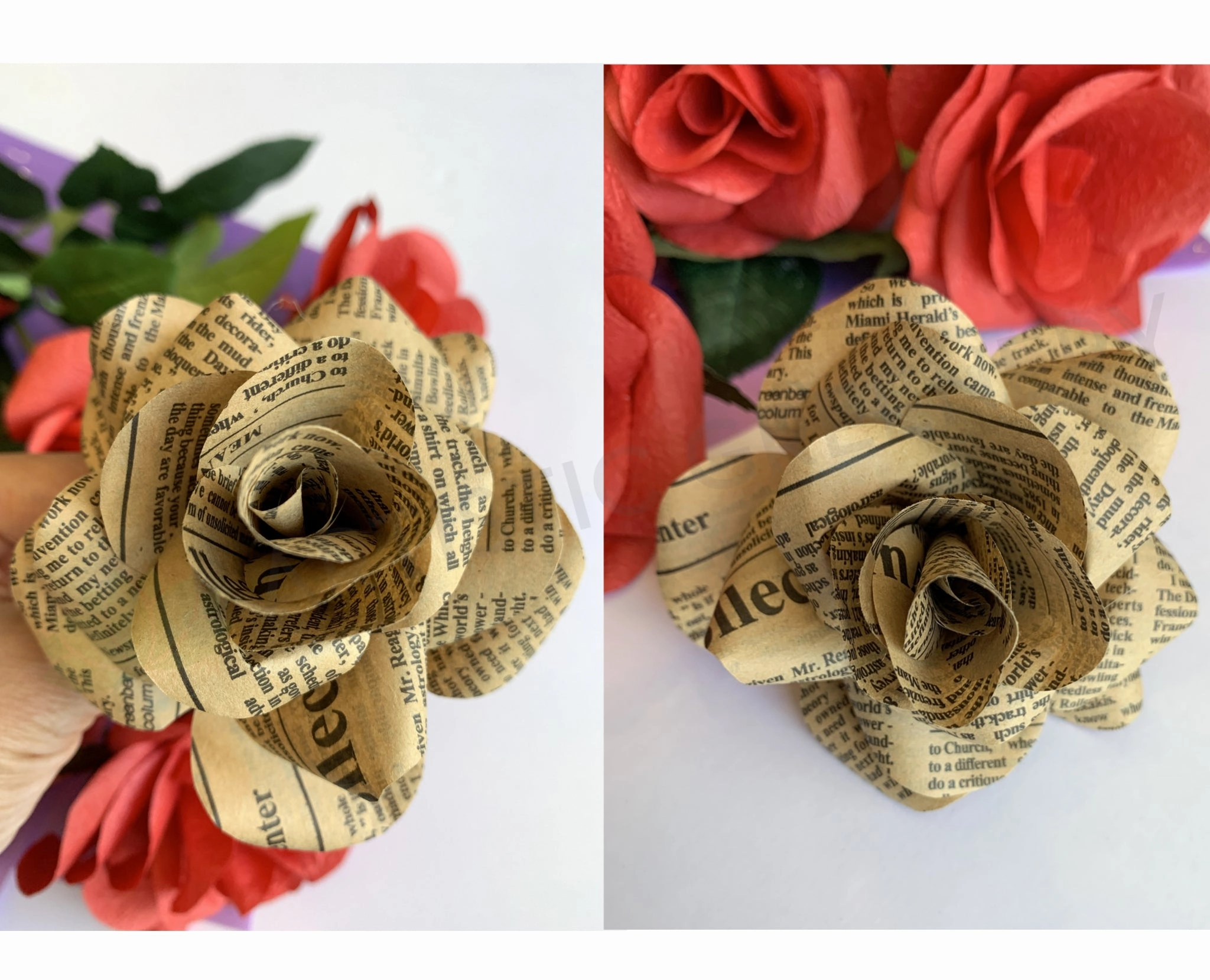 Vintage Paper Flower Stem / Buttonhole (made-to-order) indoor houseplants  