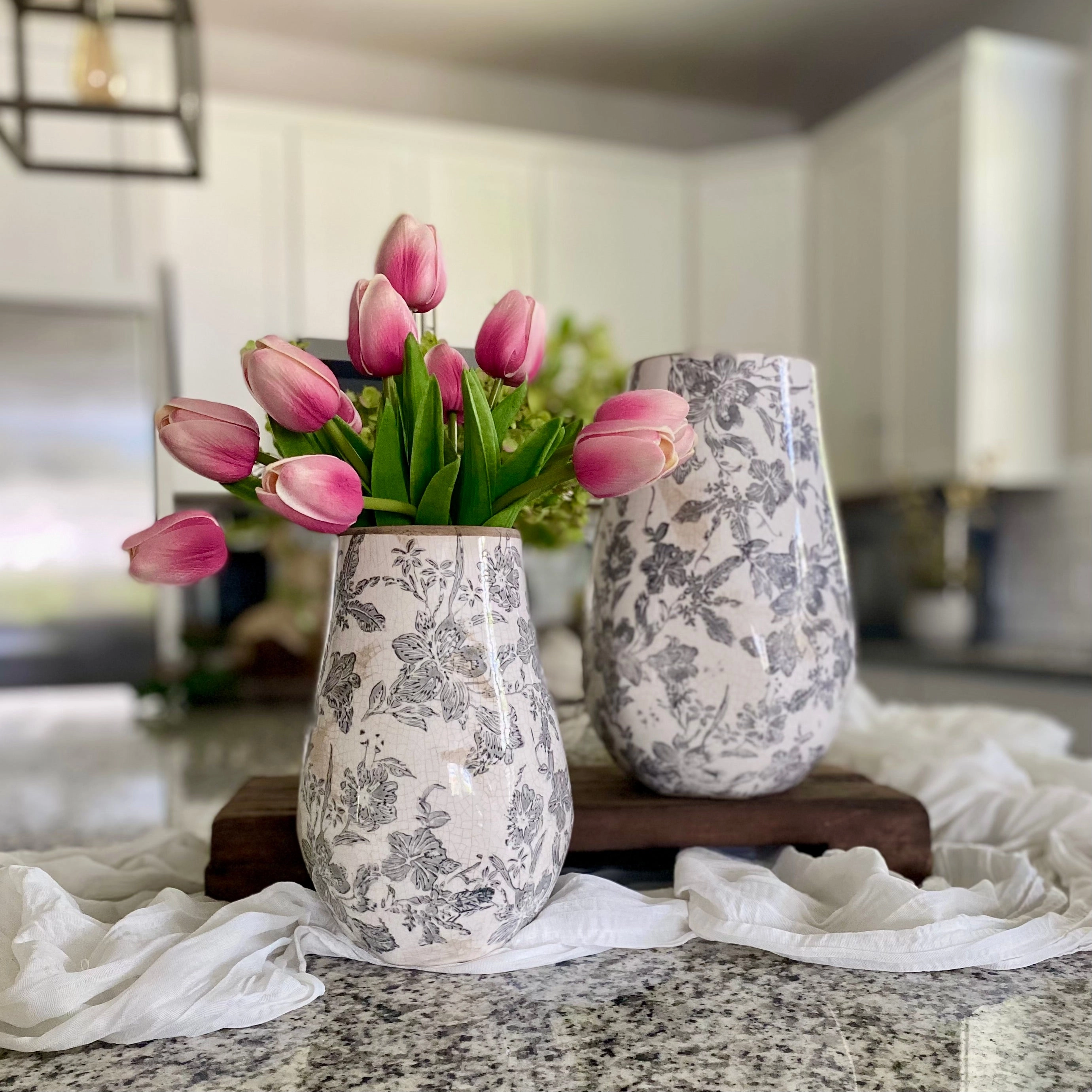 Vintage Style Floral Vases outdoor greenery  