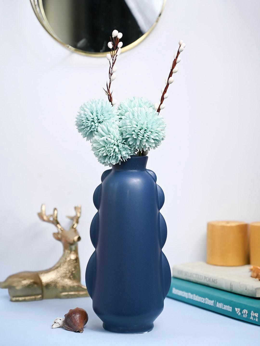 VON CASA Ceramic Blue Vase