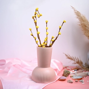 VON CASA Ceramic Peach Vase dried green plant  