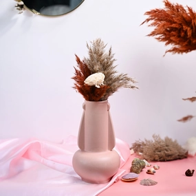 VON CASA Ceramic Peach Vase dried green plant  