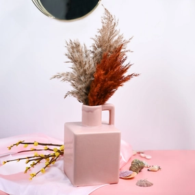 VON CASA Ceramic Peach Vase dried green plant  