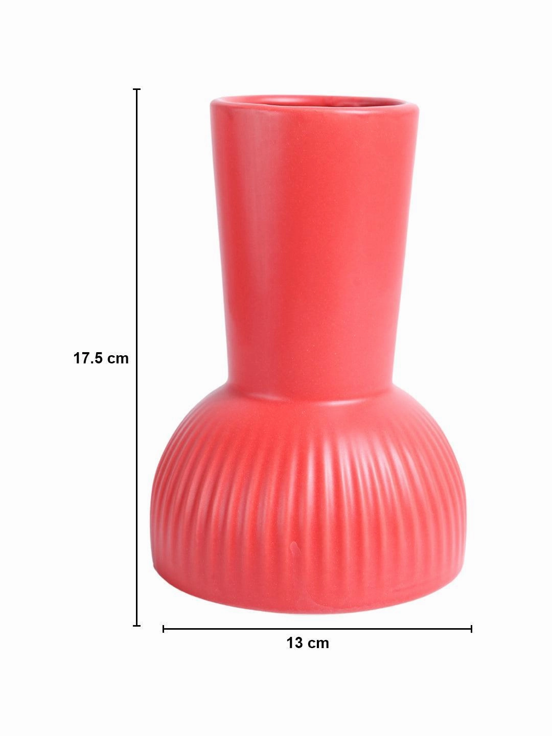 VON CASA Ceramic Red Vase