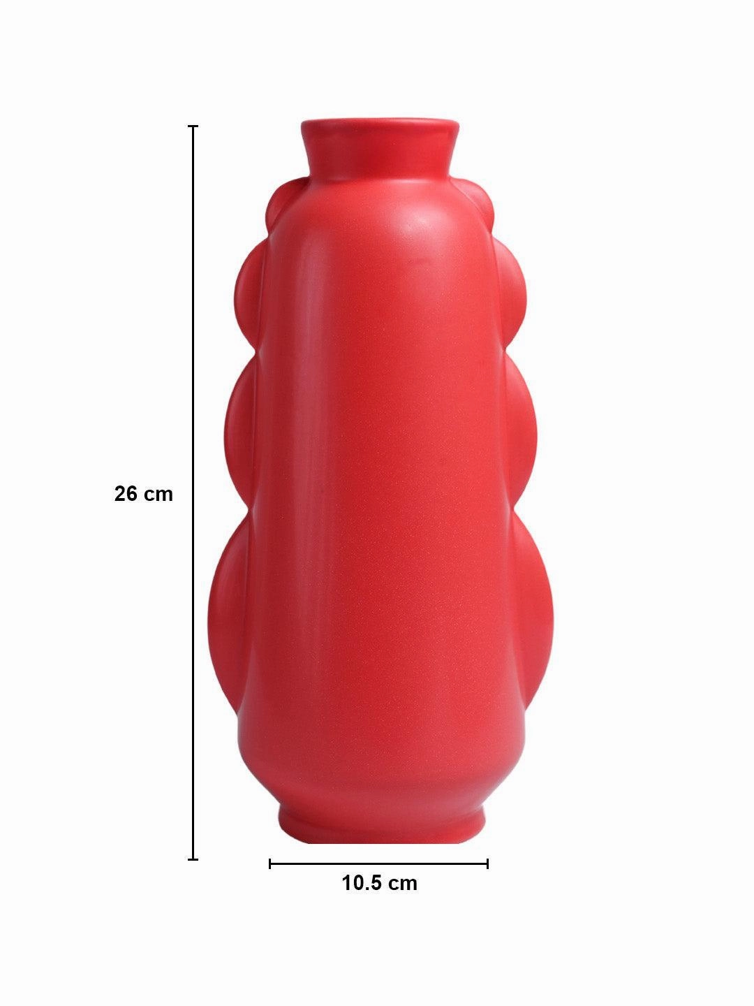VON CASA Ceramic Red Vase