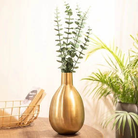 VON CASA Gold Pear Flower Vase dried green plant  