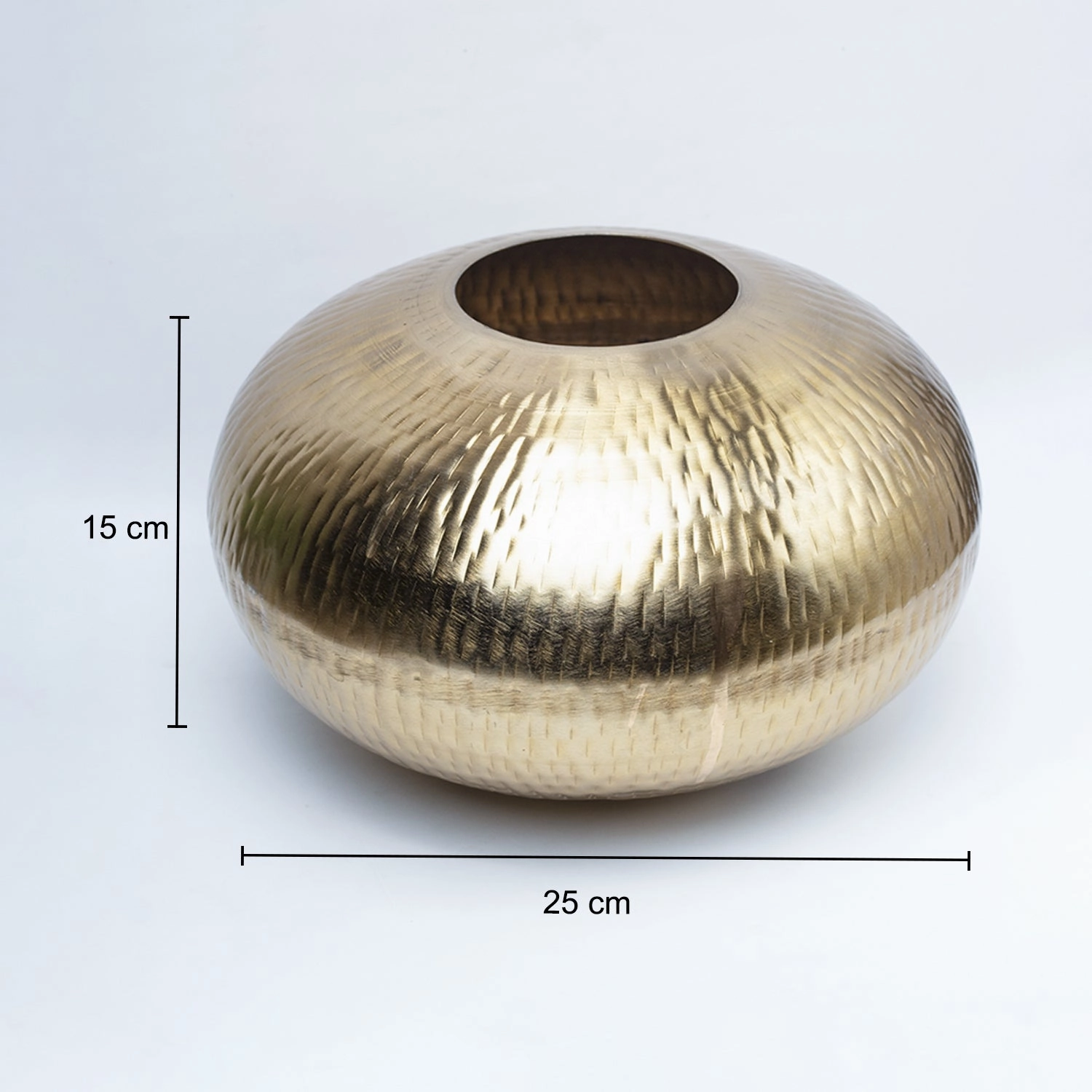 VON CASA Gold Round Flower Vase