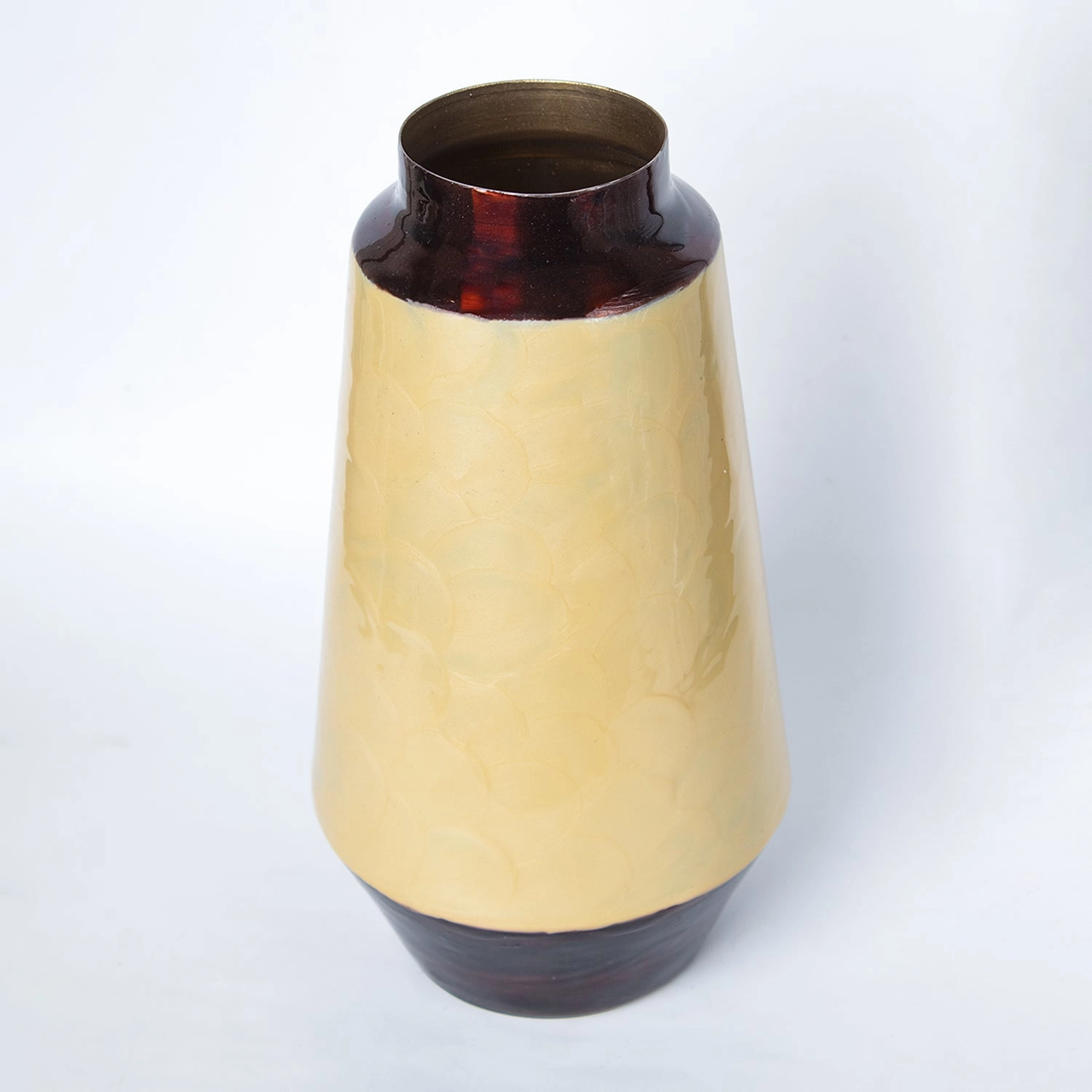 VON CASA Mustard Bud Shape Vase (Mustard Enamel)