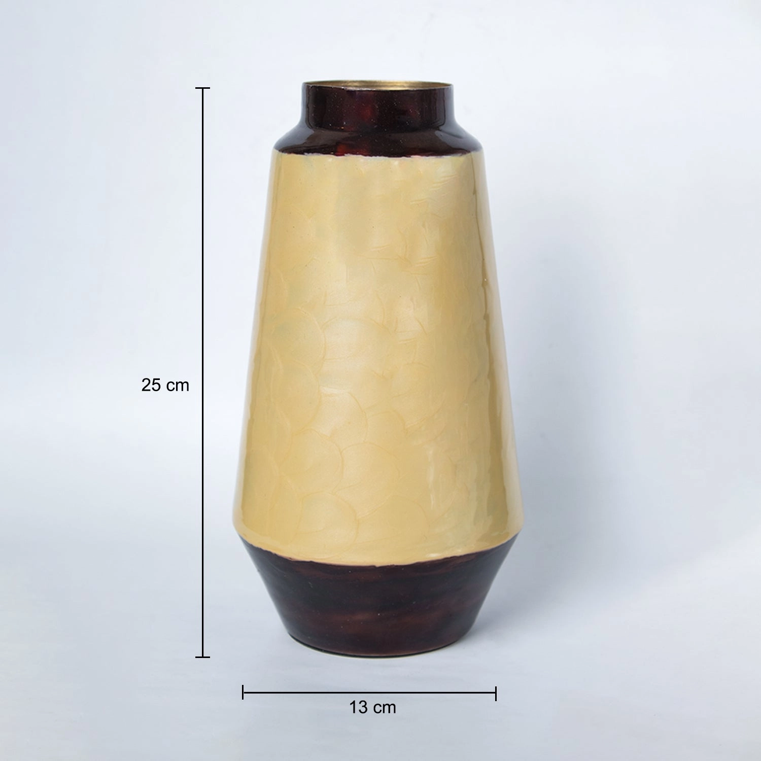 VON CASA Mustard Bud Shape Vase (Mustard Enamel)