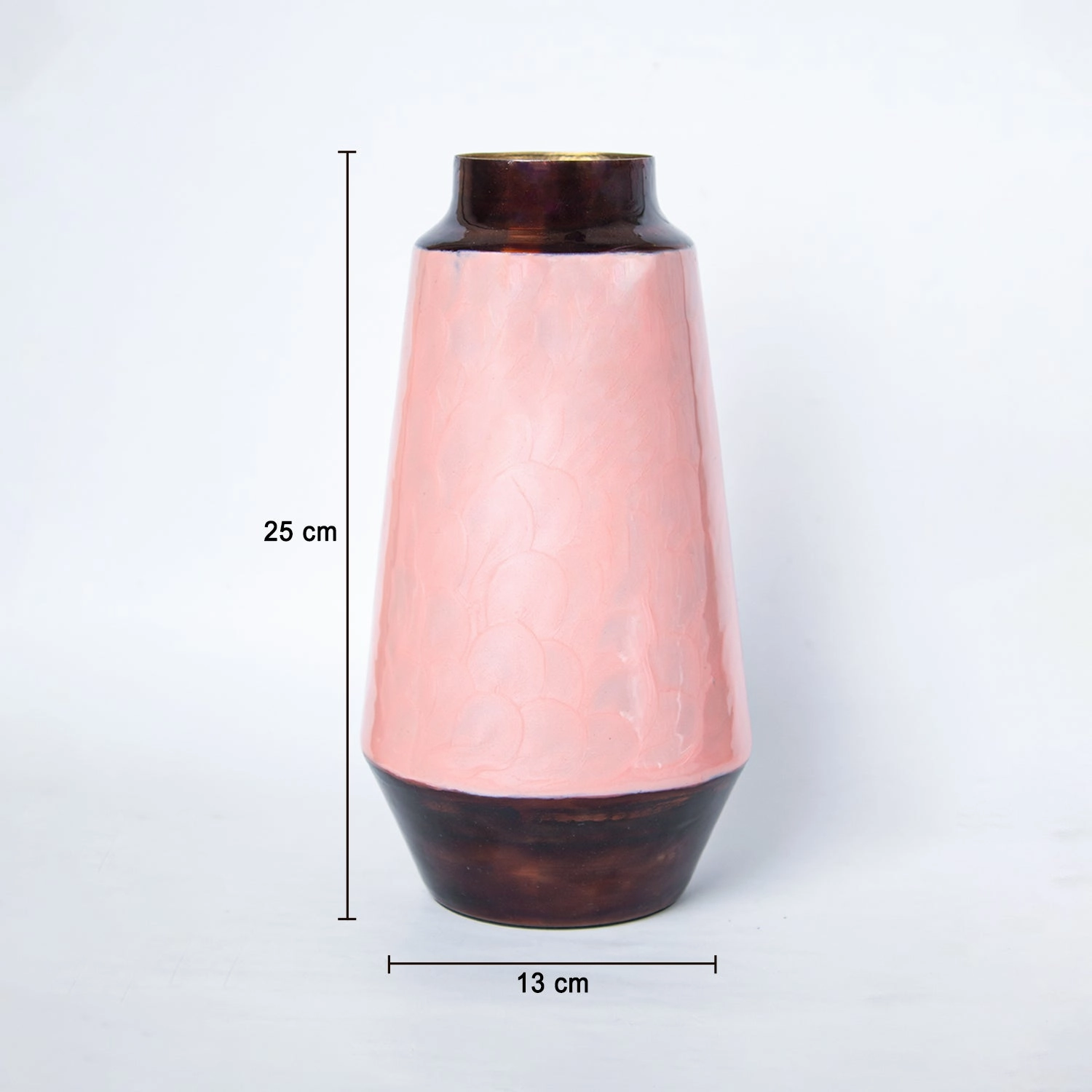 VON CASA Pink Bud Shape Vase (Pink Enamel)
