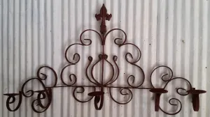 Wall Decor with Candle Cups dried flower branch  