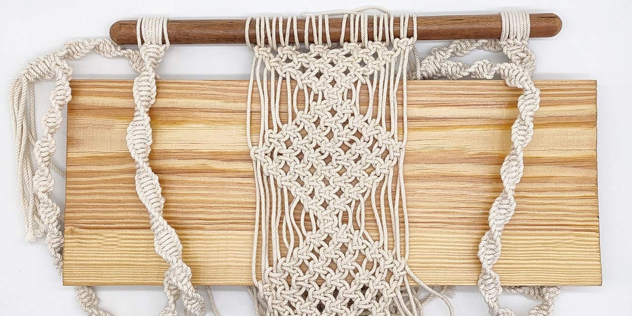 Wall Hanging Bohemian Shelf With Macrame