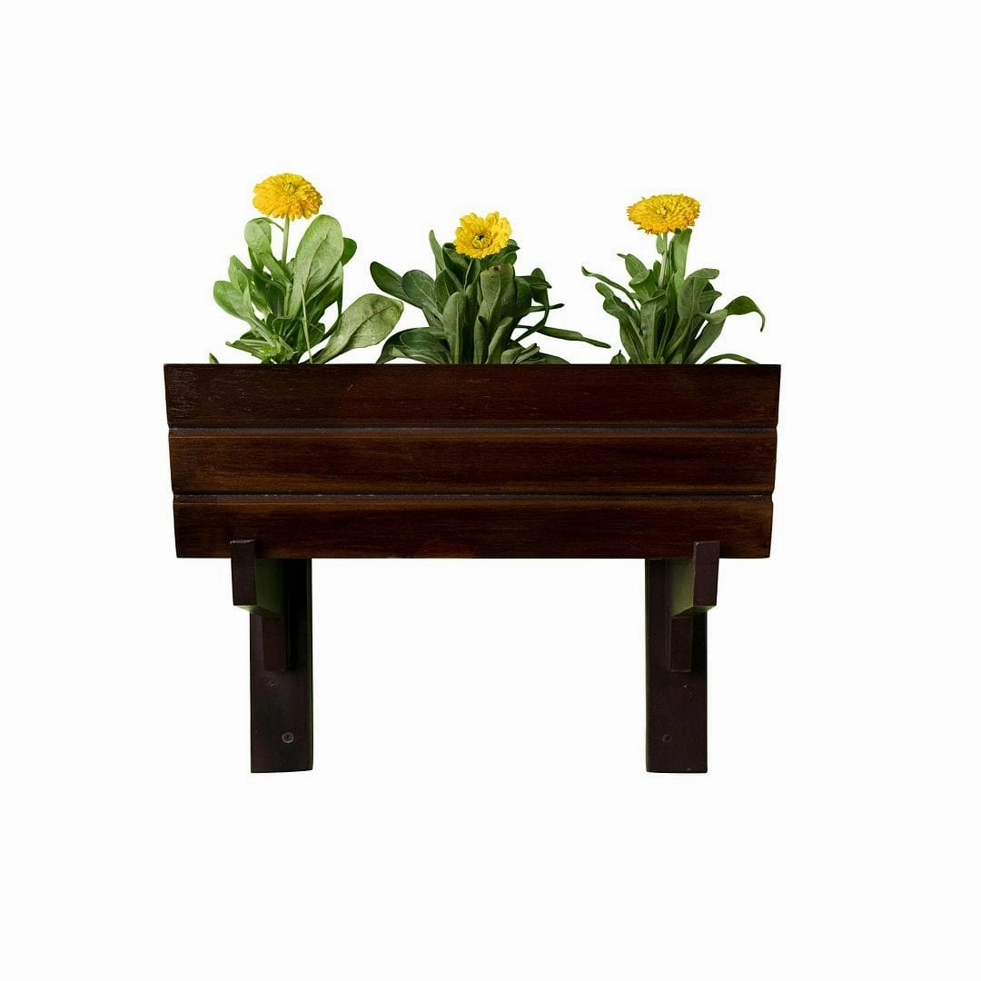 Wall Mounted Wooden Boat Planter (Rectangle Shaped)