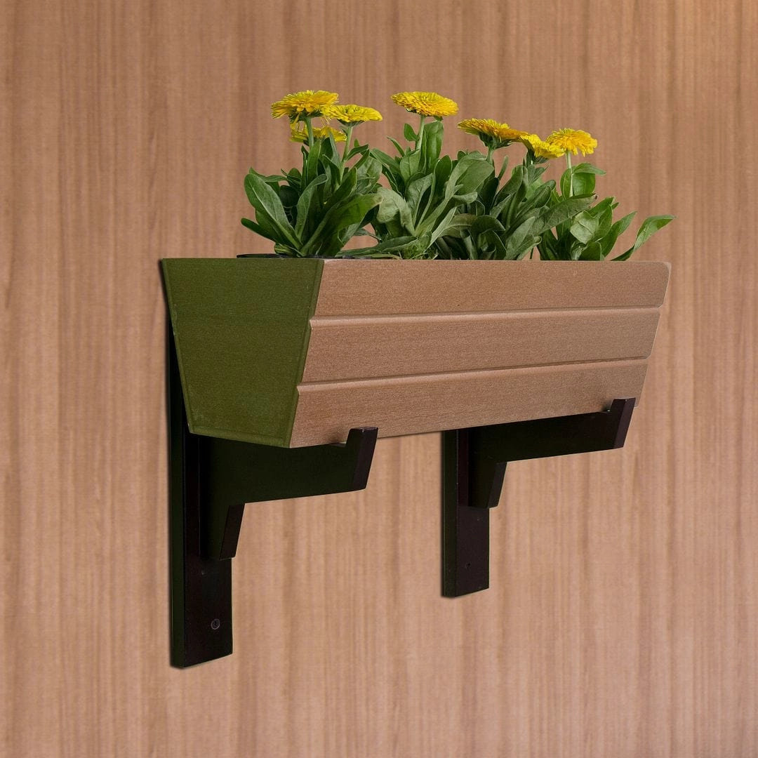 Wall Mounted Wooden Boat Planter (Rectangle Shaped)