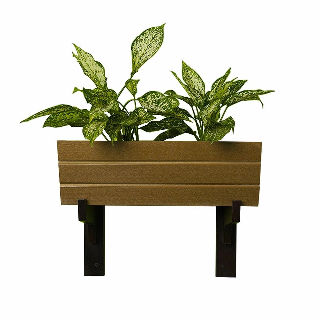 Wall Mounted Wooden Boat Planter (Rectangle Shaped)