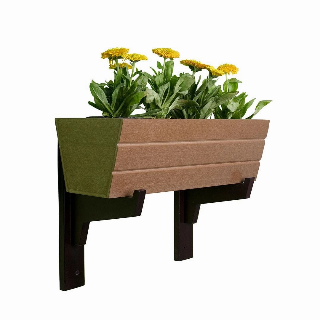 Wall Mounted Wooden Boat Planter (Rectangle Shaped)