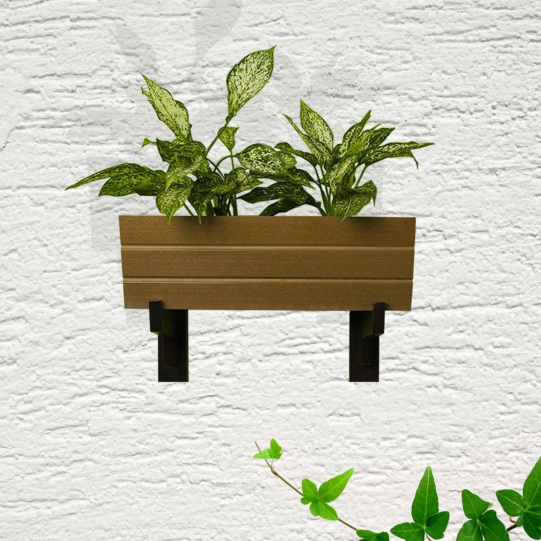 Wall Mounted Wooden Boat Planter (Rectangle Shaped)