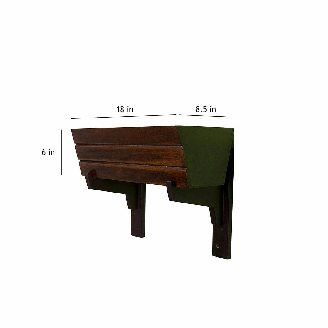 Wall Mounted Wooden Boat Planter (Rectangle Shaped)