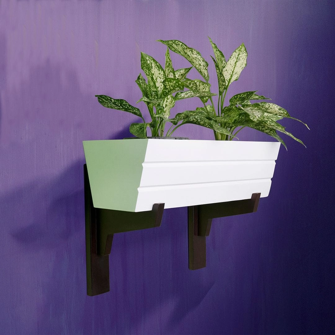 Wall Mounted Wooden Boat Planter (Rectangle Shaped)