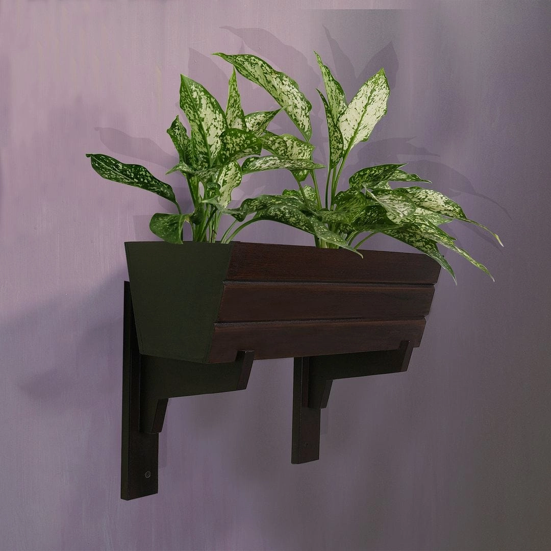 Wall Mounted Wooden Boat Planter (Rectangle Shaped)