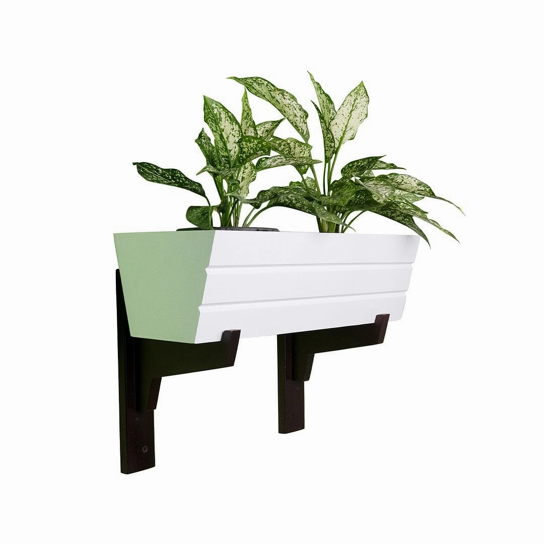 Wall Mounted Wooden Boat Planter (Rectangle Shaped)