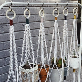 Walter Macrame Plant Hanger - Dark Grey plant seeds  
