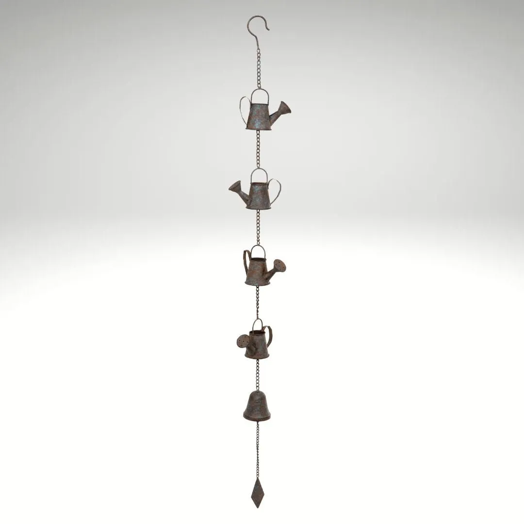 Watering Can Rain Chain dried flowers  