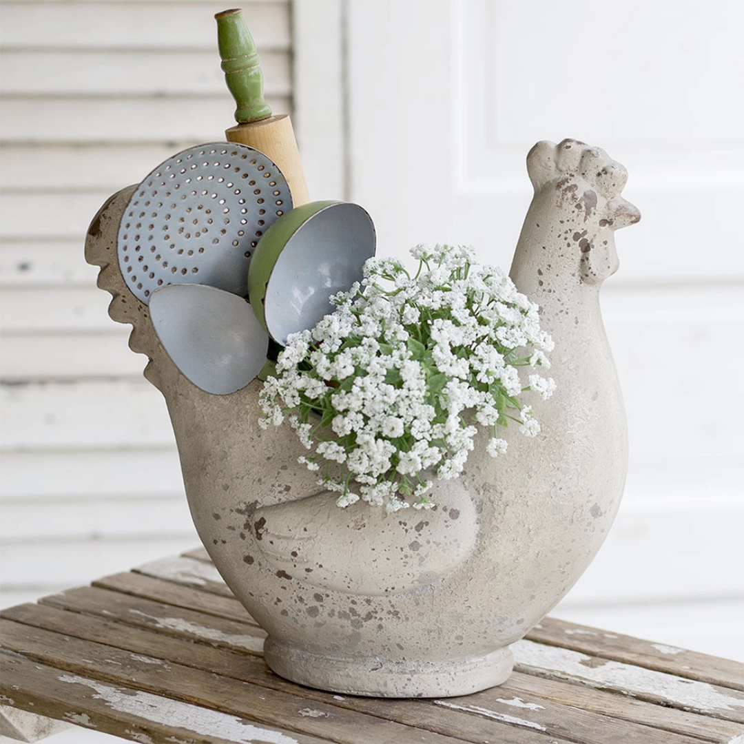 Weathered Hen Planter