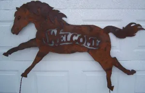 WELCOME HORSE dried flower branch  