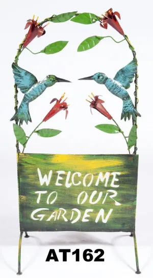 Welcome to My Garden Hummingbirds dried flower branch  