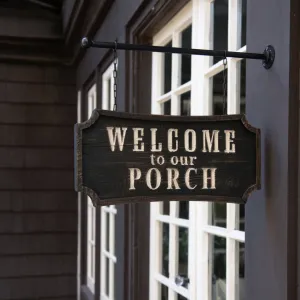 Welcome To Our Porch Double Sided Hanging Sign dried flowers  