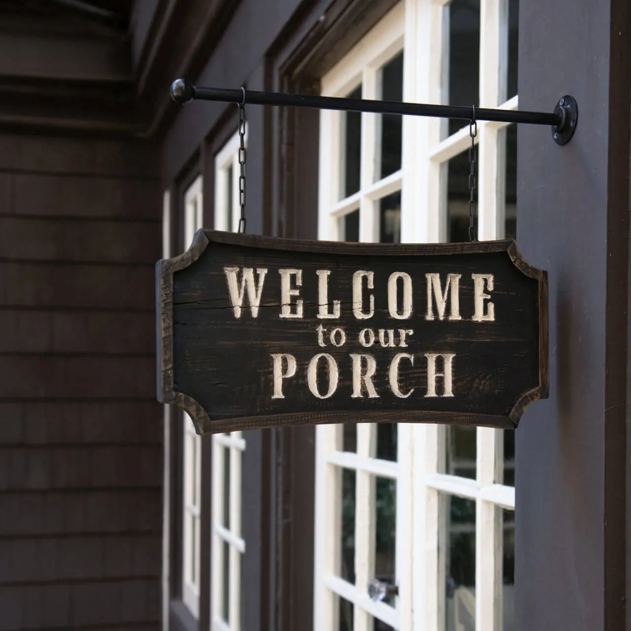 Welcome To Our Porch Double Sided Hanging Sign dried flowers  