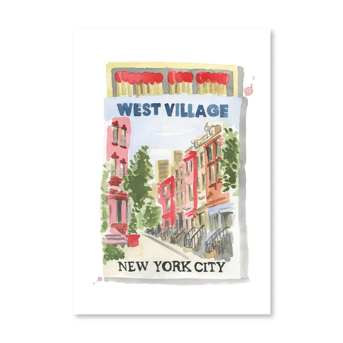 West Village NYC Matchbook Artwork dried flowers  