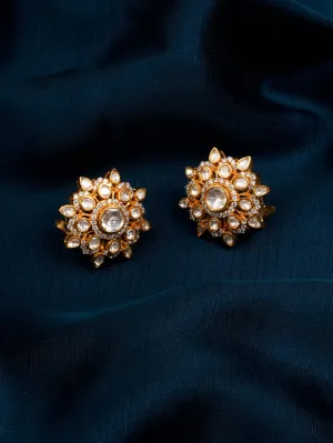 White Color Gold Plated Moissanite Earrings - MO-EAR23