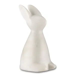 White Marble Rabbit Decorative Sculpture dried flowers  