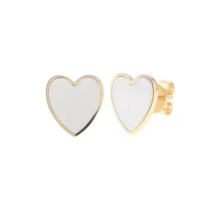 White Mother-of-Pearl Heart Earrings