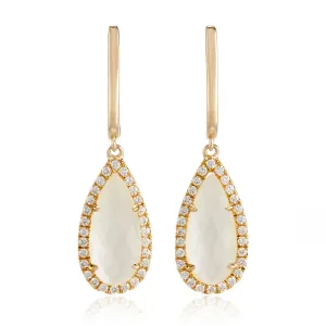 White Orchid Mother-of-Pearl & Diamond Drop Earrings