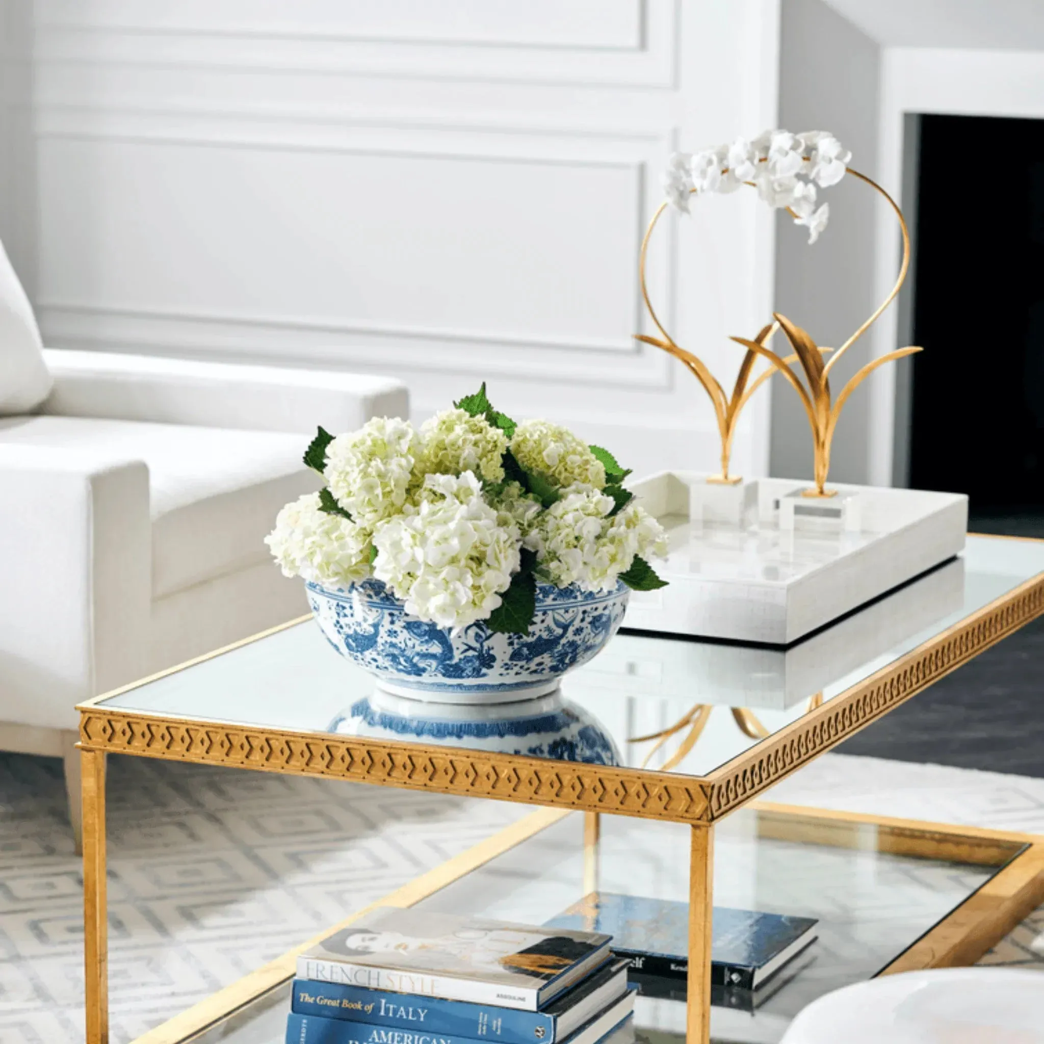 White Porcelain Orchid In Stand